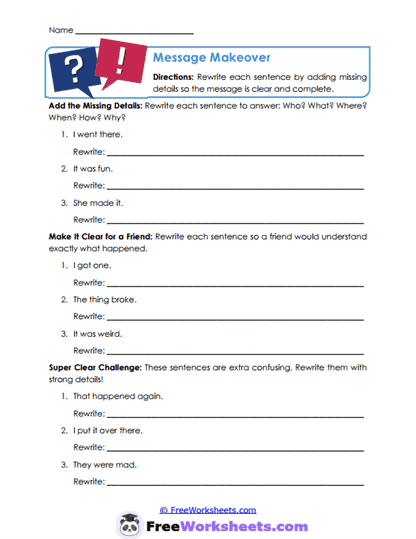 Message Makeover Worksheet