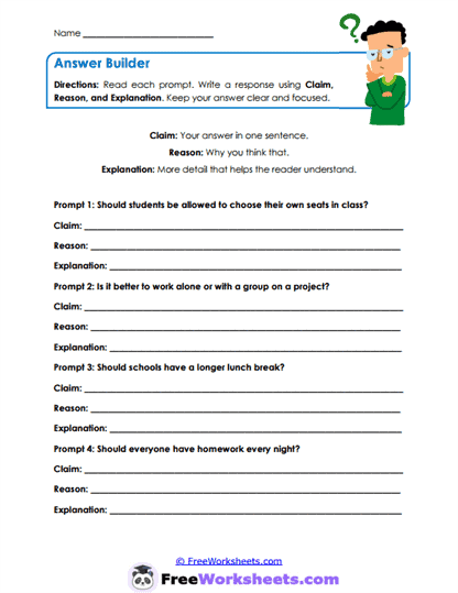 Answer Builder Worksheet