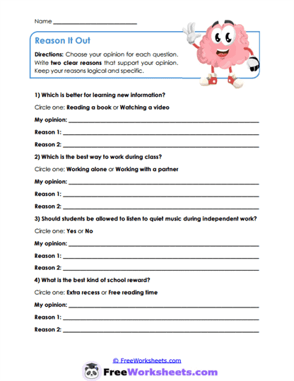 Clear vs Confusing Worksheet