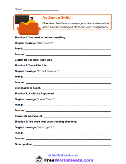 Audience Switch Worksheet