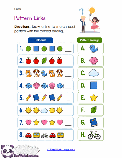 Pattern Links Worksheet