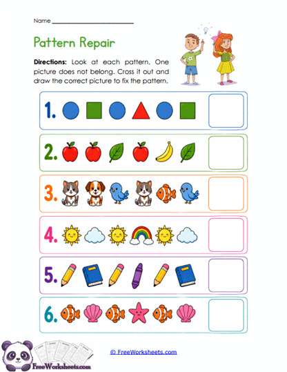 Pattern Repair Worksheet
