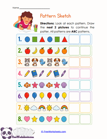 Pattern Sketch Worksheet