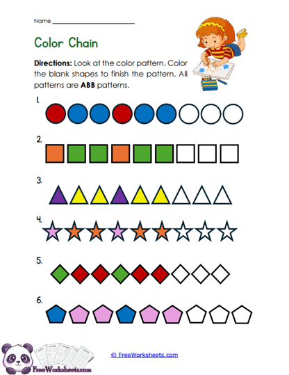 Color Patterns Worksheet