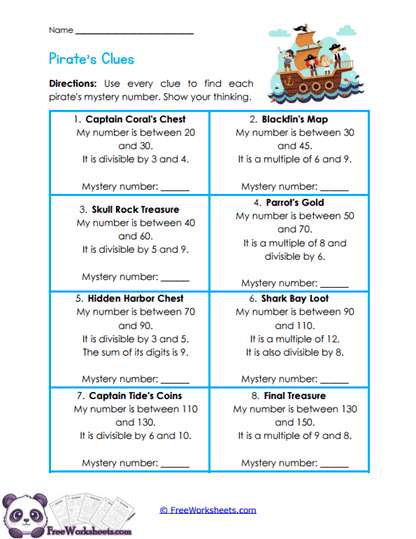 Pirate Riddles Worksheet