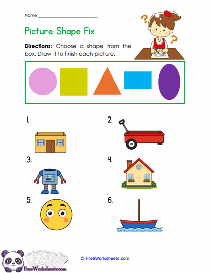 Picture Shapes Worksheet