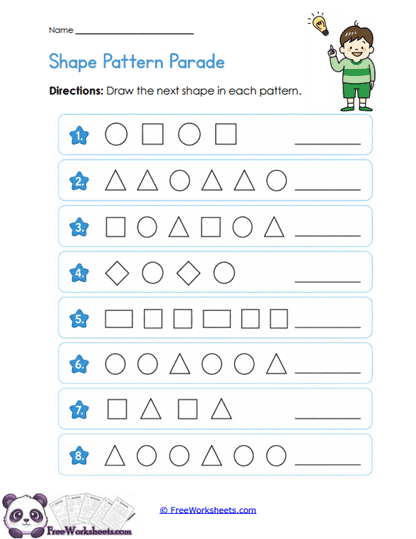 Pattern Shapes Worksheet