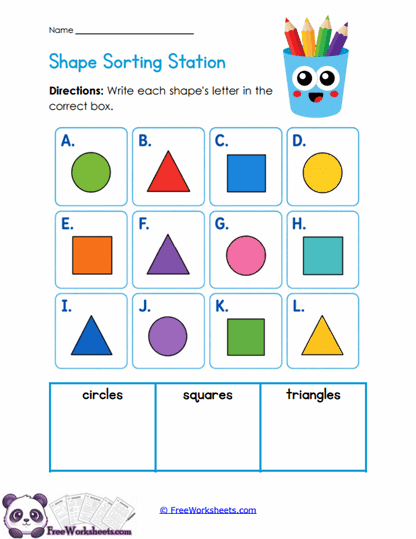 Shape Sorting Worksheet