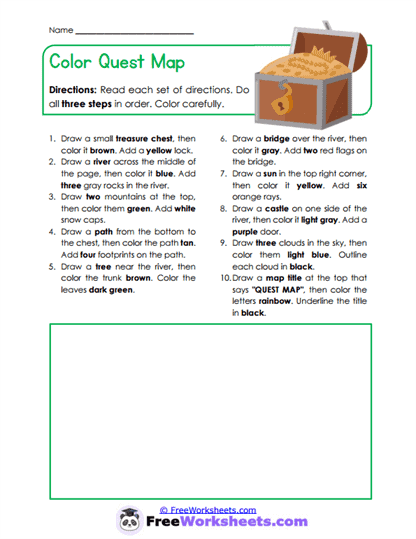 Color Quest Map Worksheet