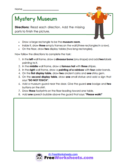 Mystery Museum Worksheet