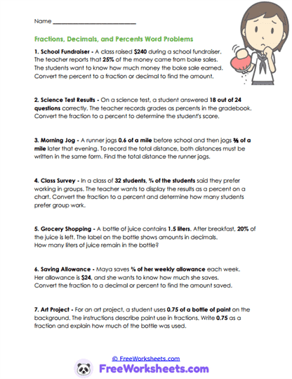 Story Conversions Worksheet