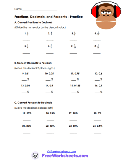 Conversion Practice Worksheet