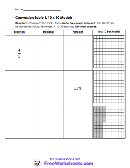 Grid Models Worksheet