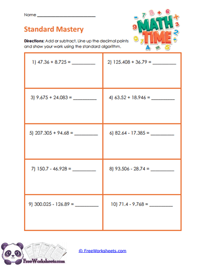 Decimal Accuracy Worksheet