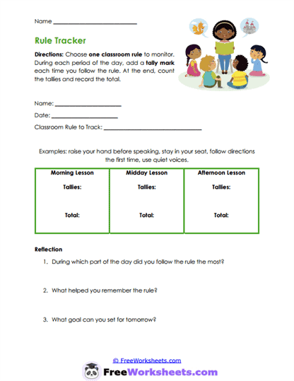 Rule Tracking Worksheet
