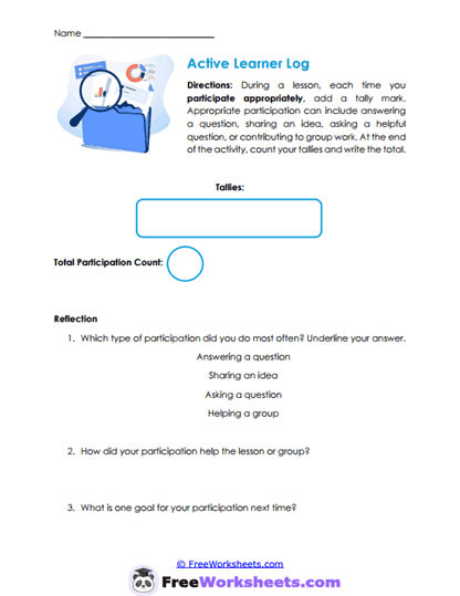 Active Participation Worksheet