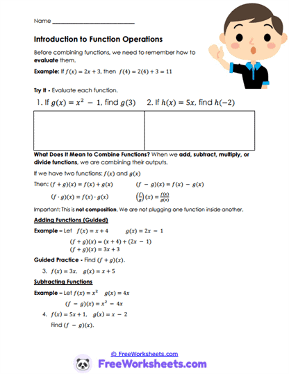 Function Combos Worksheet