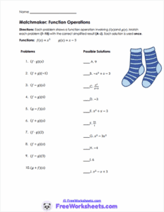 Function Operations Worksheets - FreeWorksheets.Com