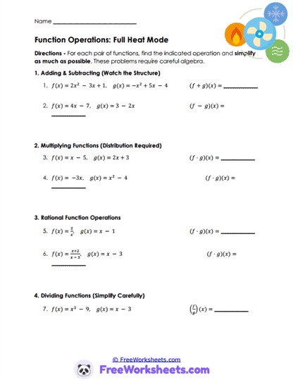 Operation Skills Worksheet