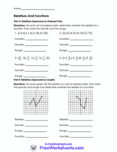 Functions and Relations Worksheets - FreeWorksheets.Com