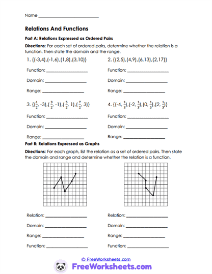 Graph Relations Worksheet