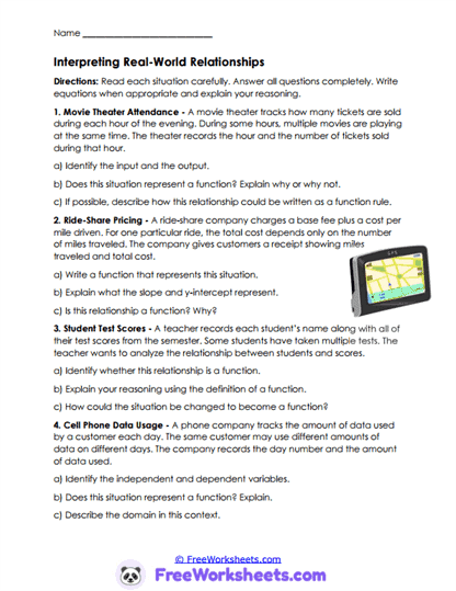 Real Relations Worksheet