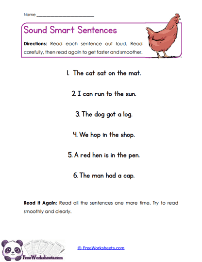 CVC Fluency Worksheet