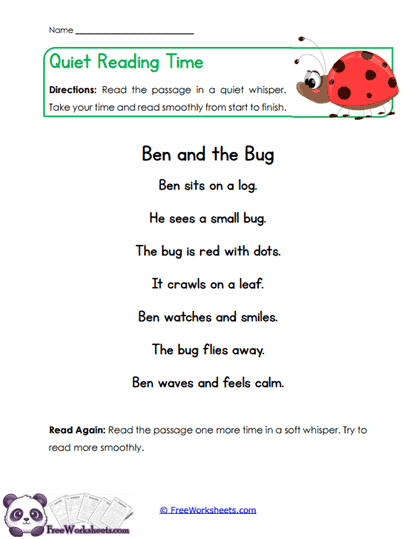 Whisper Reading Worksheet