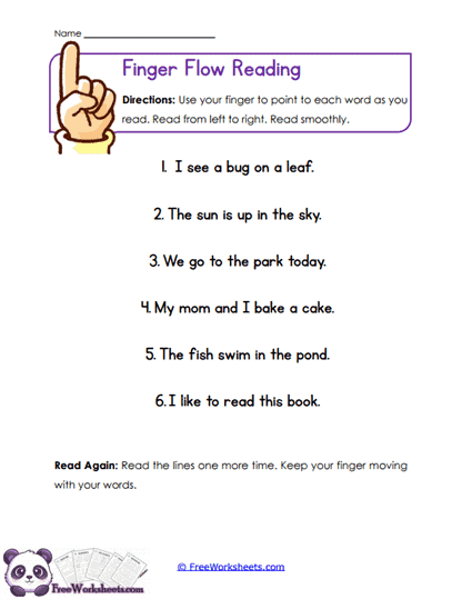 Finger Tracking Worksheet
