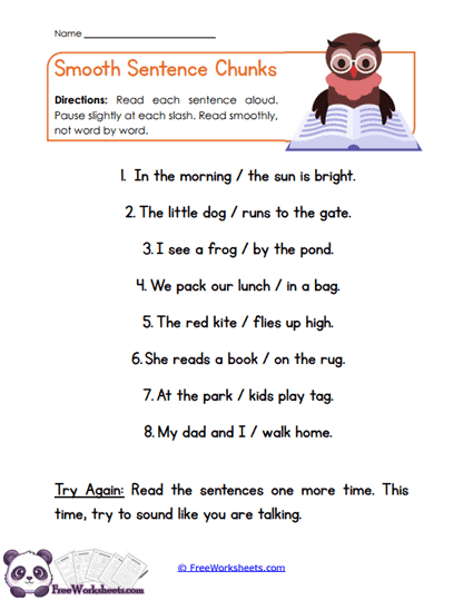 Sentence Phrasing Worksheet