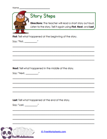 Story Steps Worksheet