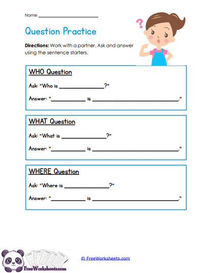 Question Practice Worksheet