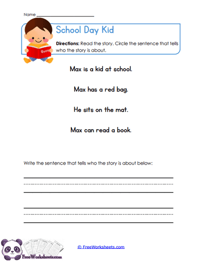 School Subject Worksheet