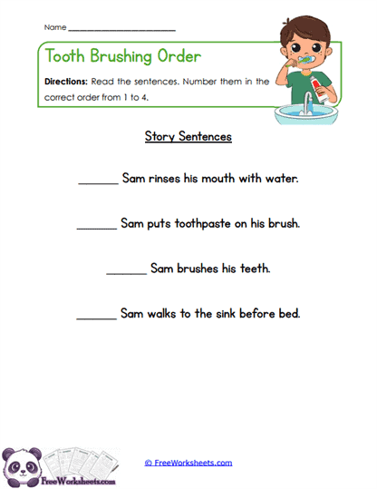 Brushing Steps Worksheet