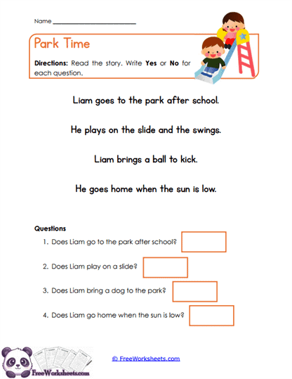 Park Facts Worksheet