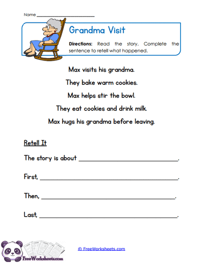 Grandma Retell Worksheet