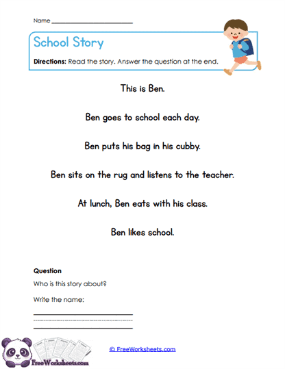 School Reader Worksheet