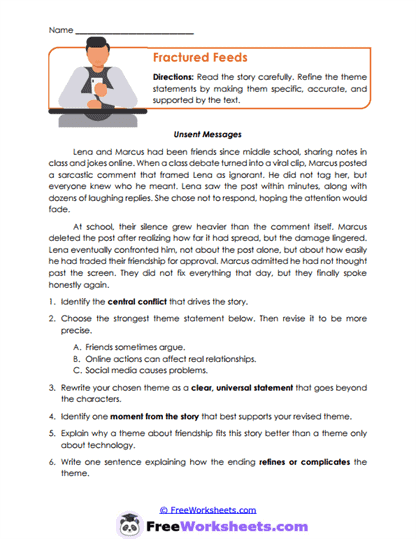 Fractured Feeds Worksheet