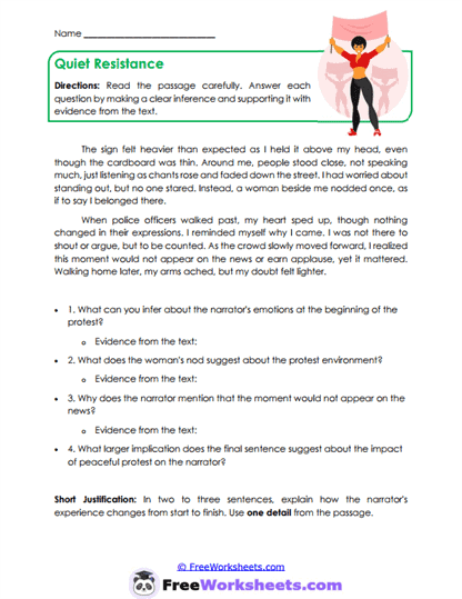 Quiet Resistance Worksheet