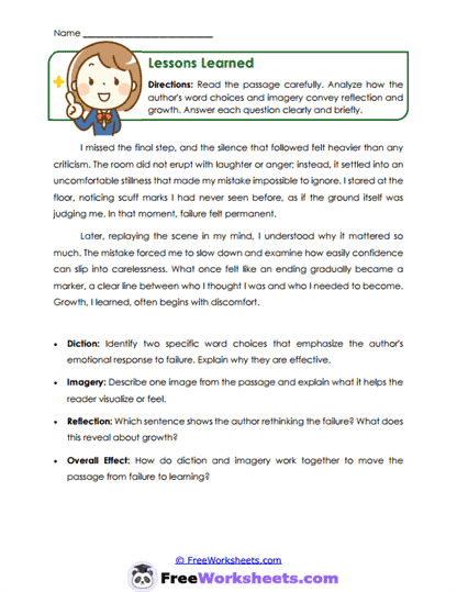 Lessons Learned Worksheet