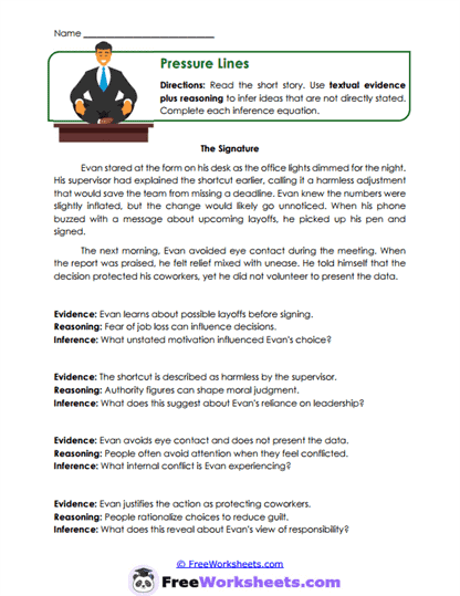 Pressure Lines Worksheet
