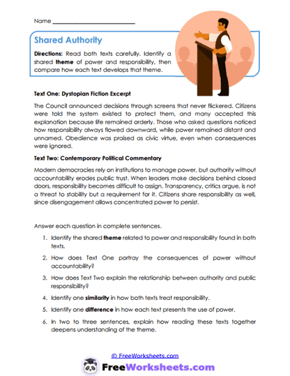 Shared Authority Worksheet