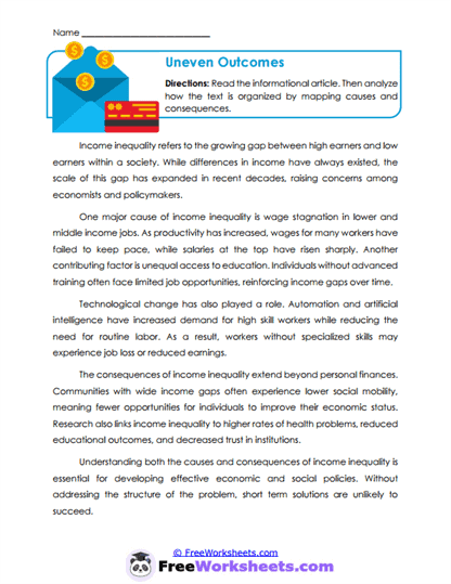 Uneven Outcomes Worksheet