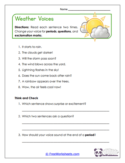 Weather Voices Worksheet