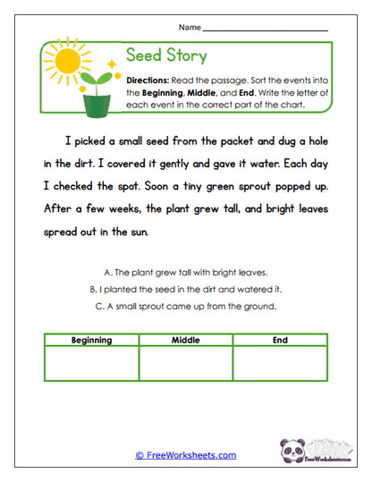 Seed Story Worksheet