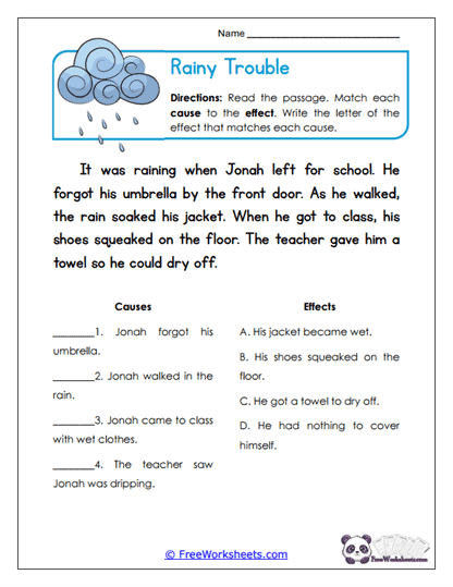 Rainy Trouble Worksheet