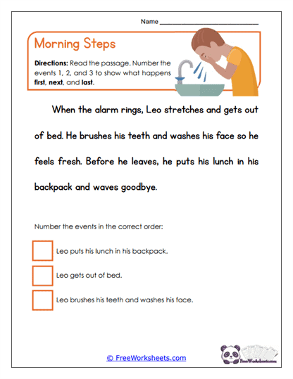 Morning Steps Worksheet