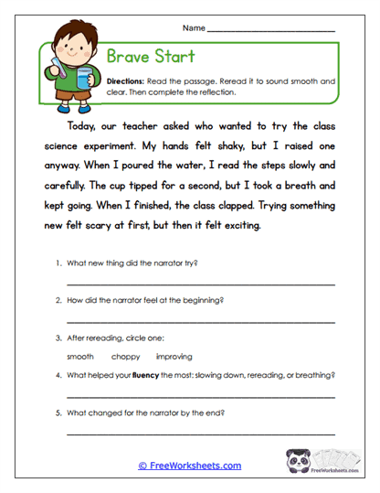 Brave Start Worksheet