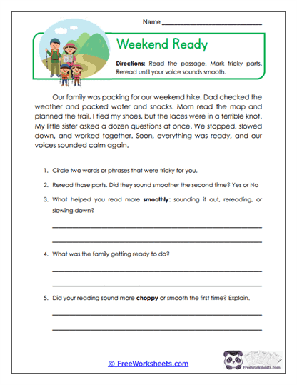 Weekend Ready Worksheet