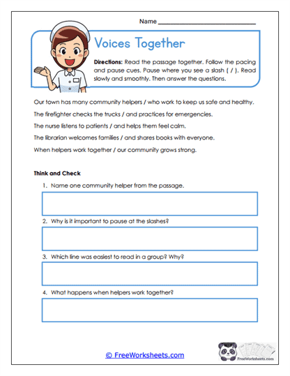 Voices Together Worksheet